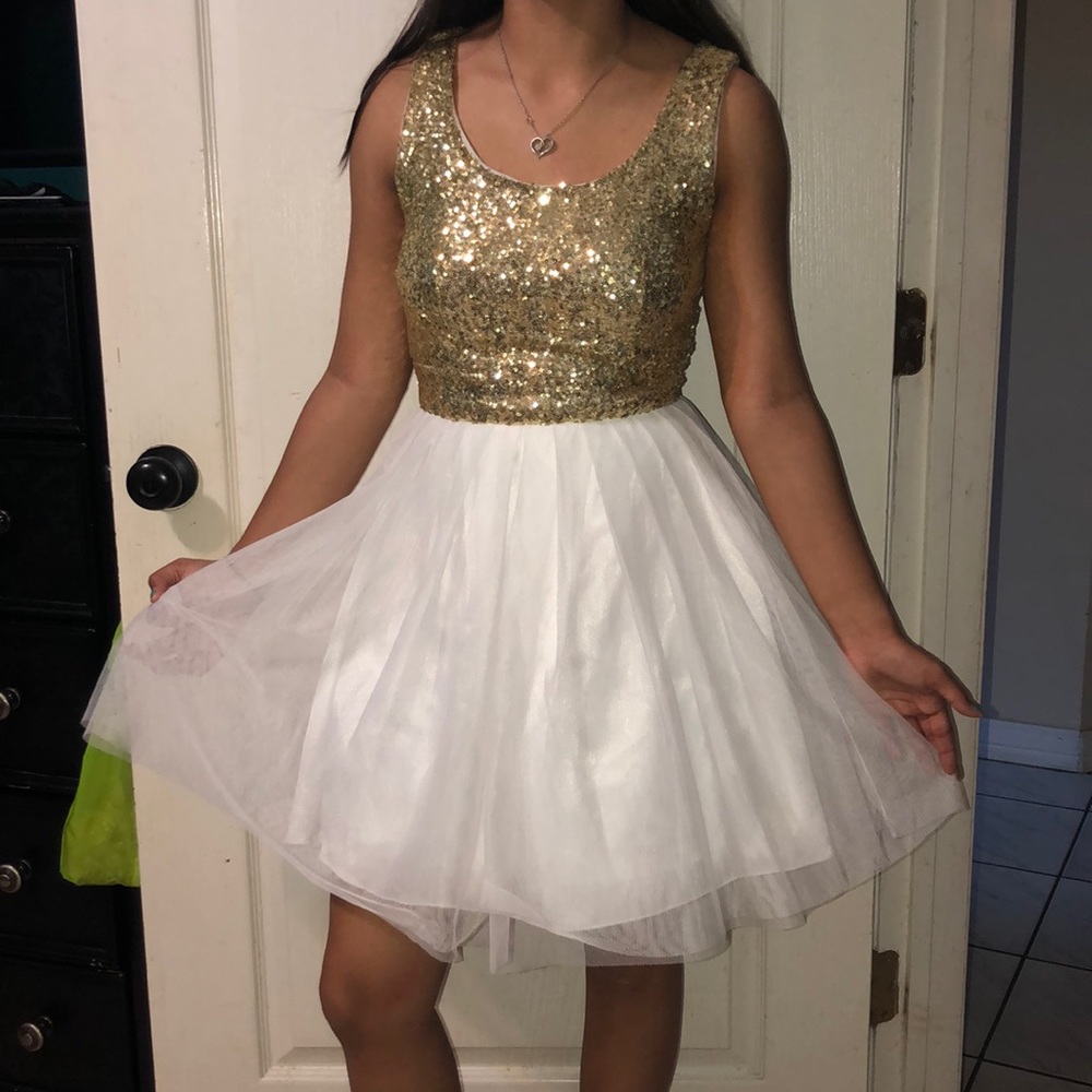 gold prom dress